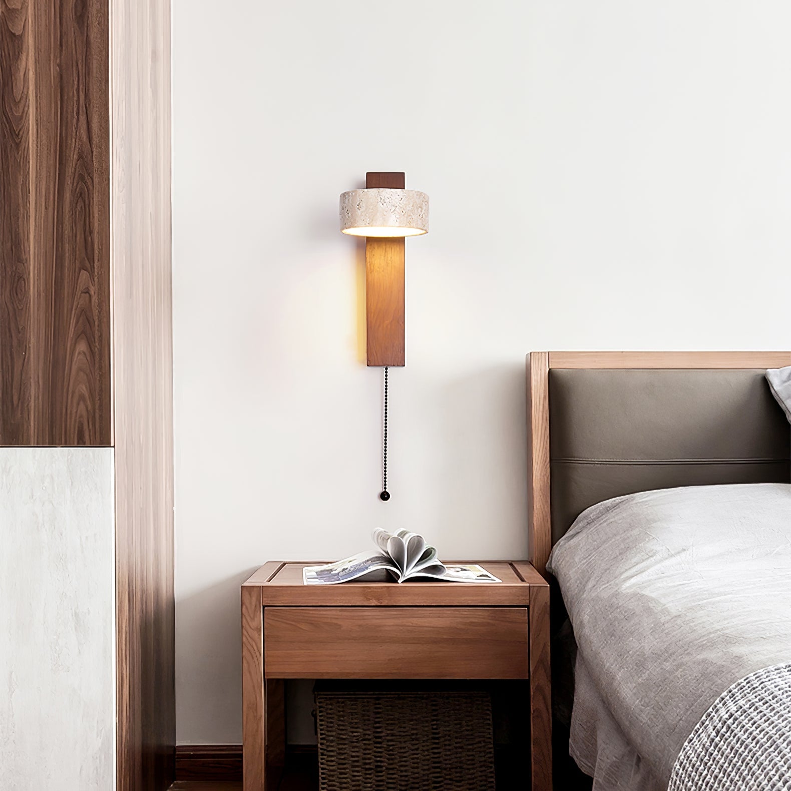 Ulvyna Cylinder-Stack Travertine Wall Light - Blowlighting