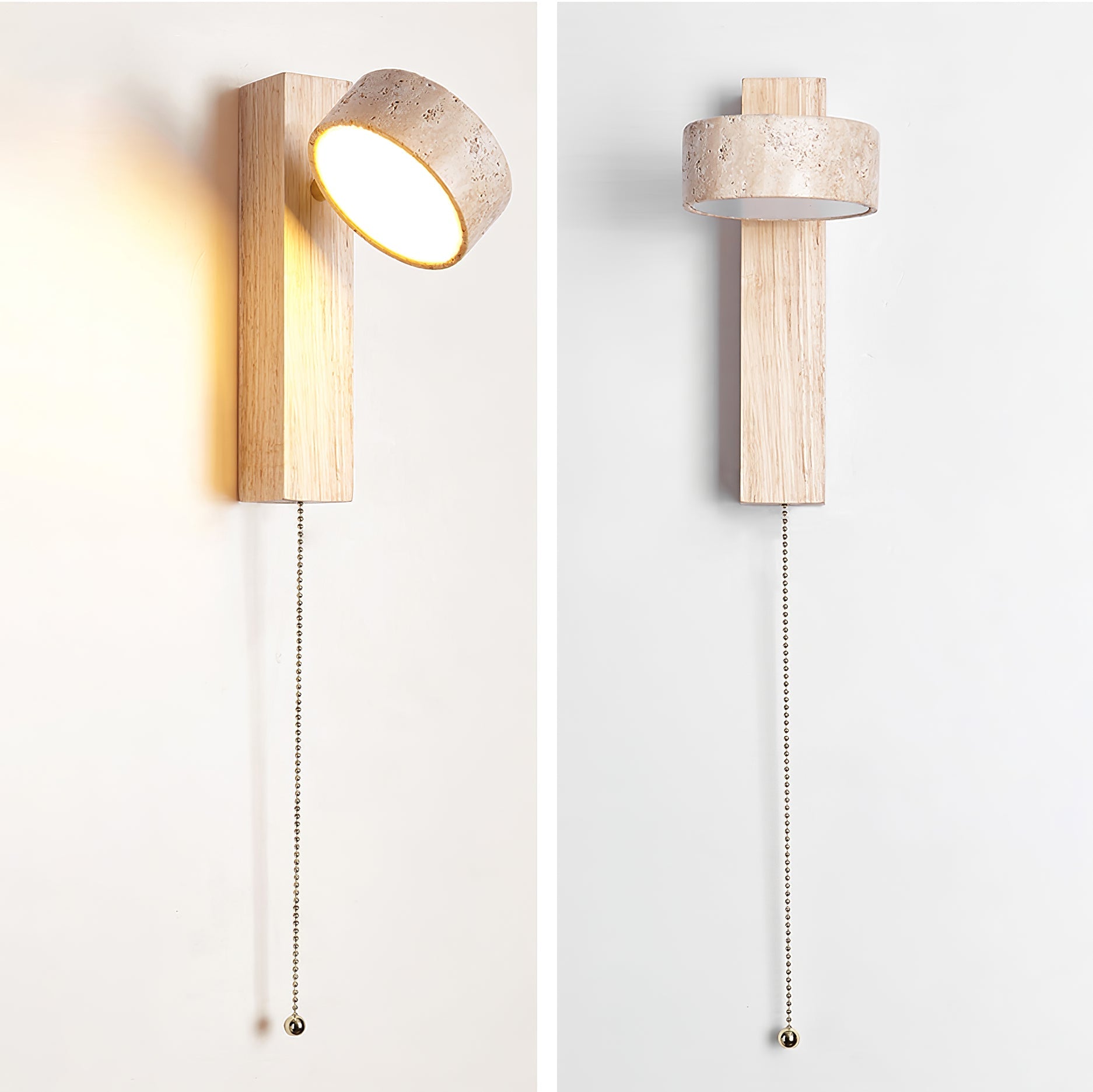 Ulvyna Cylinder-Stack Travertine Wall Light - Blowlighting