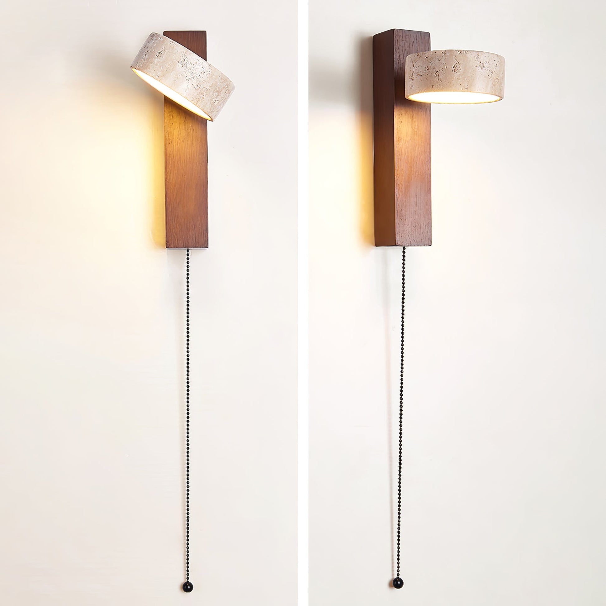 Ulvyna Cylinder-Stack Travertine Wall Light - Blowlighting