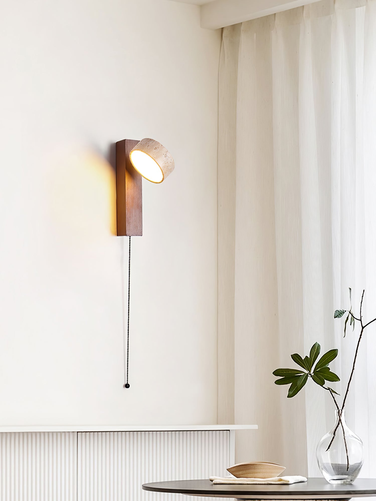 Ulvyna Cylinder-Stack Travertine Wall Light - Blowlighting
