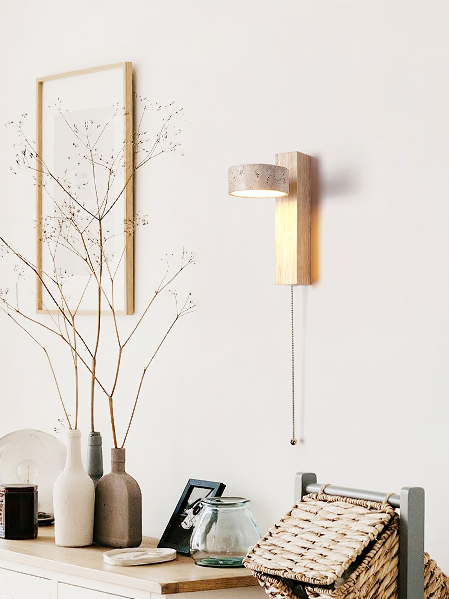 Ulvyna Cylinder-Stack Travertine Wall Light - Blowlighting