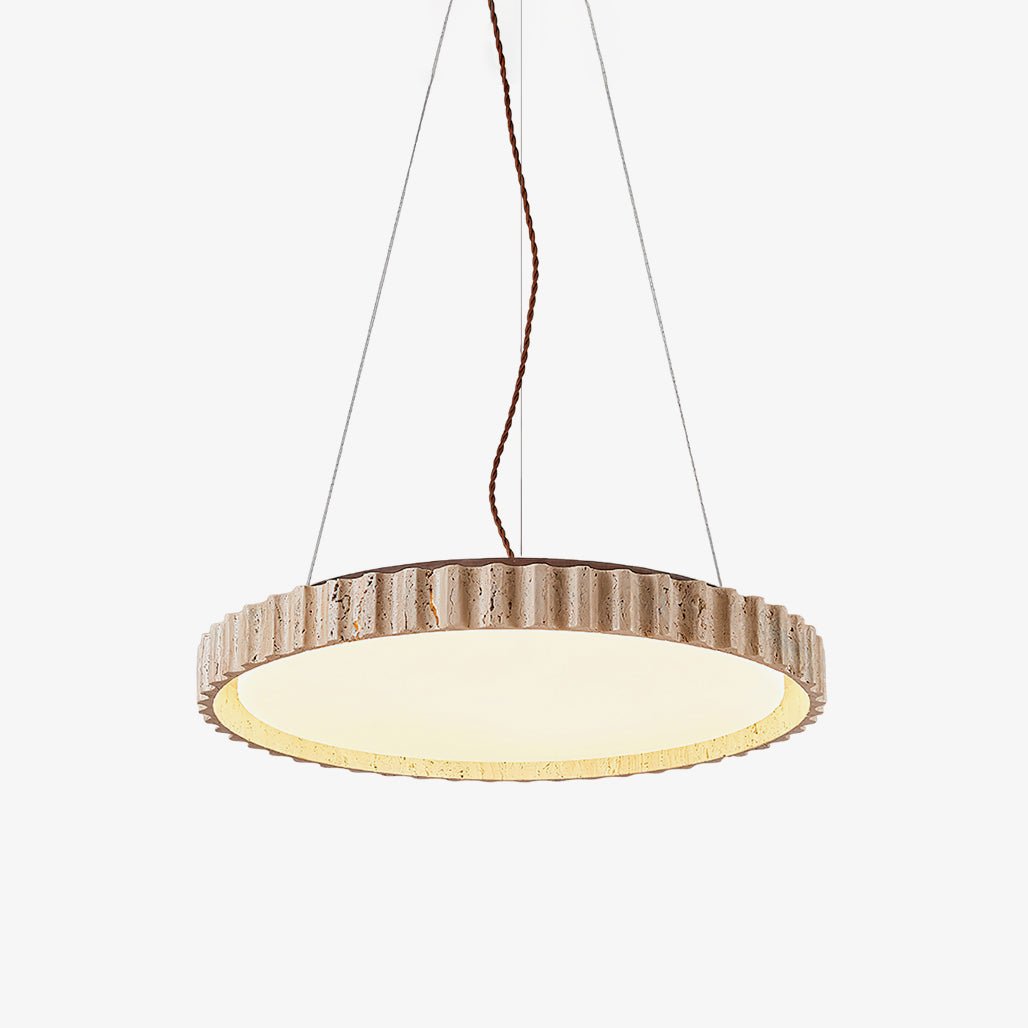 Elvenis Circular Travertine Pendant Light - Blowlighting