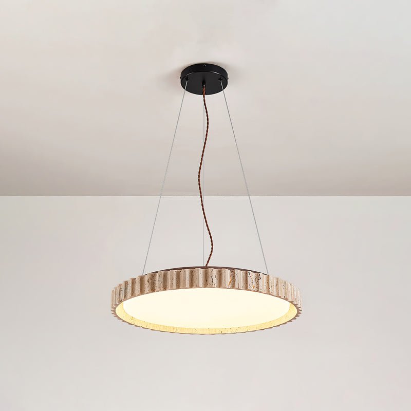 Elvenis Circular Travertine Pendant Light - Blowlighting
