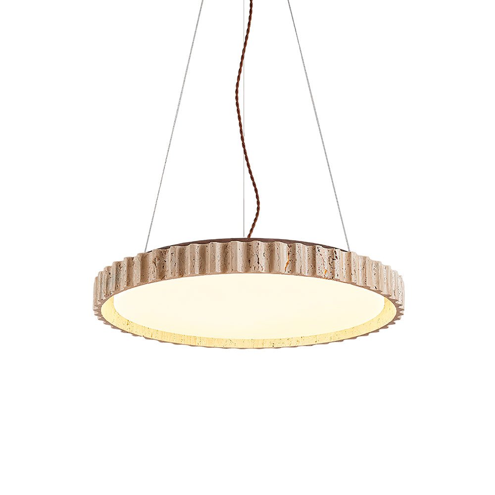 Elvenis Circular Travertine Pendant Light - Blowlighting