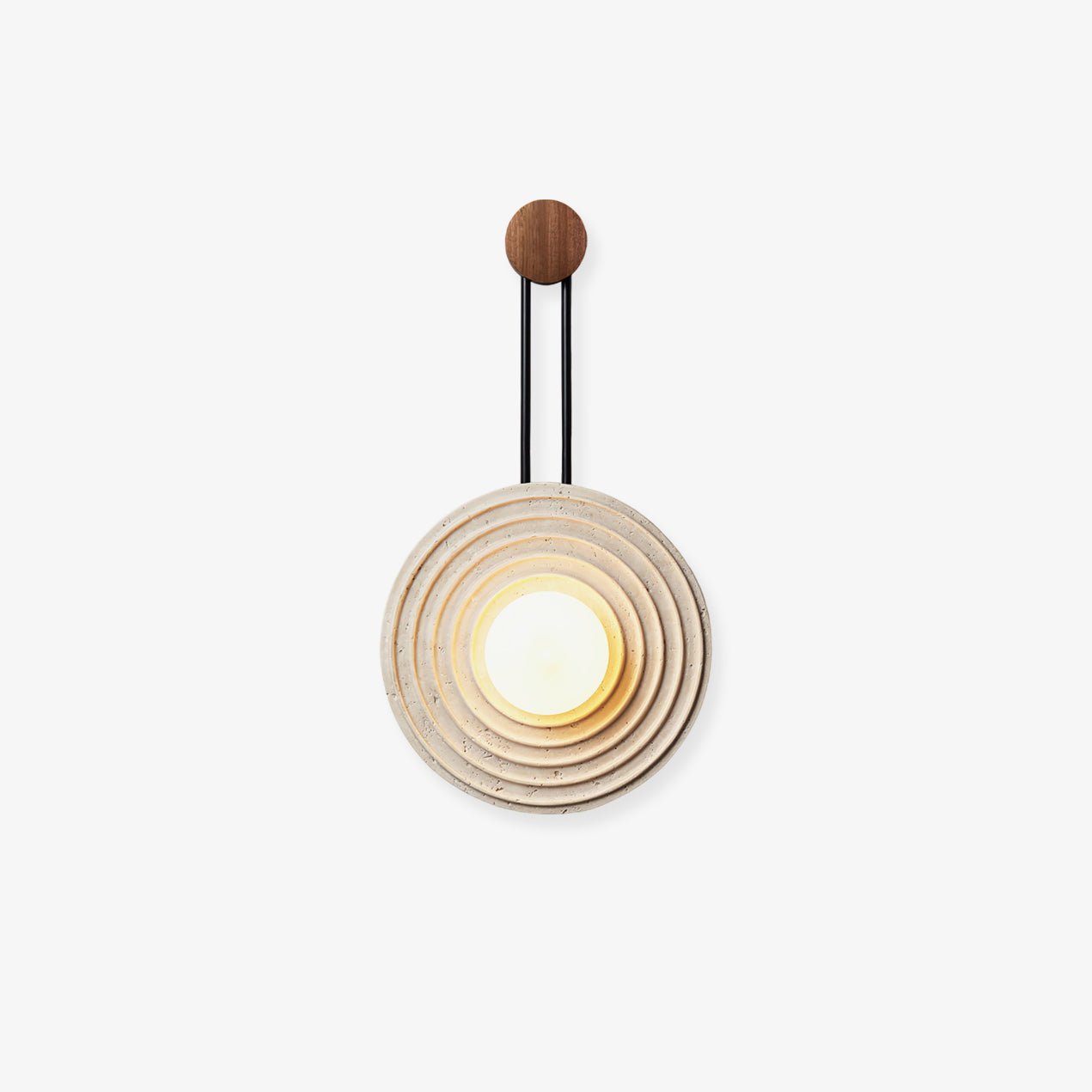 Isoror Spiral-Ring Travertine Wall Light - Blowlighting