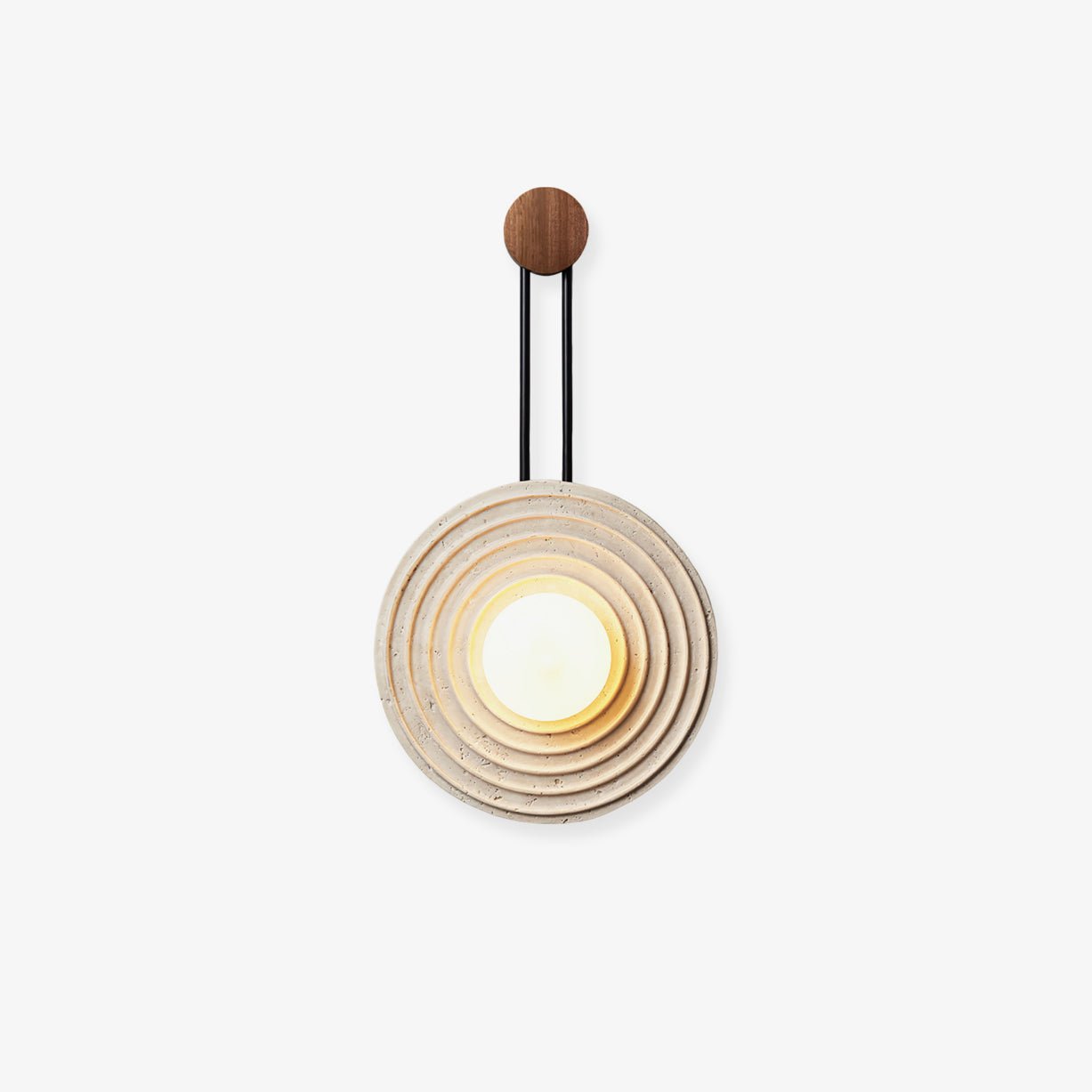 Isoror Spiral-Ring Travertine Wall Light - Blowlighting