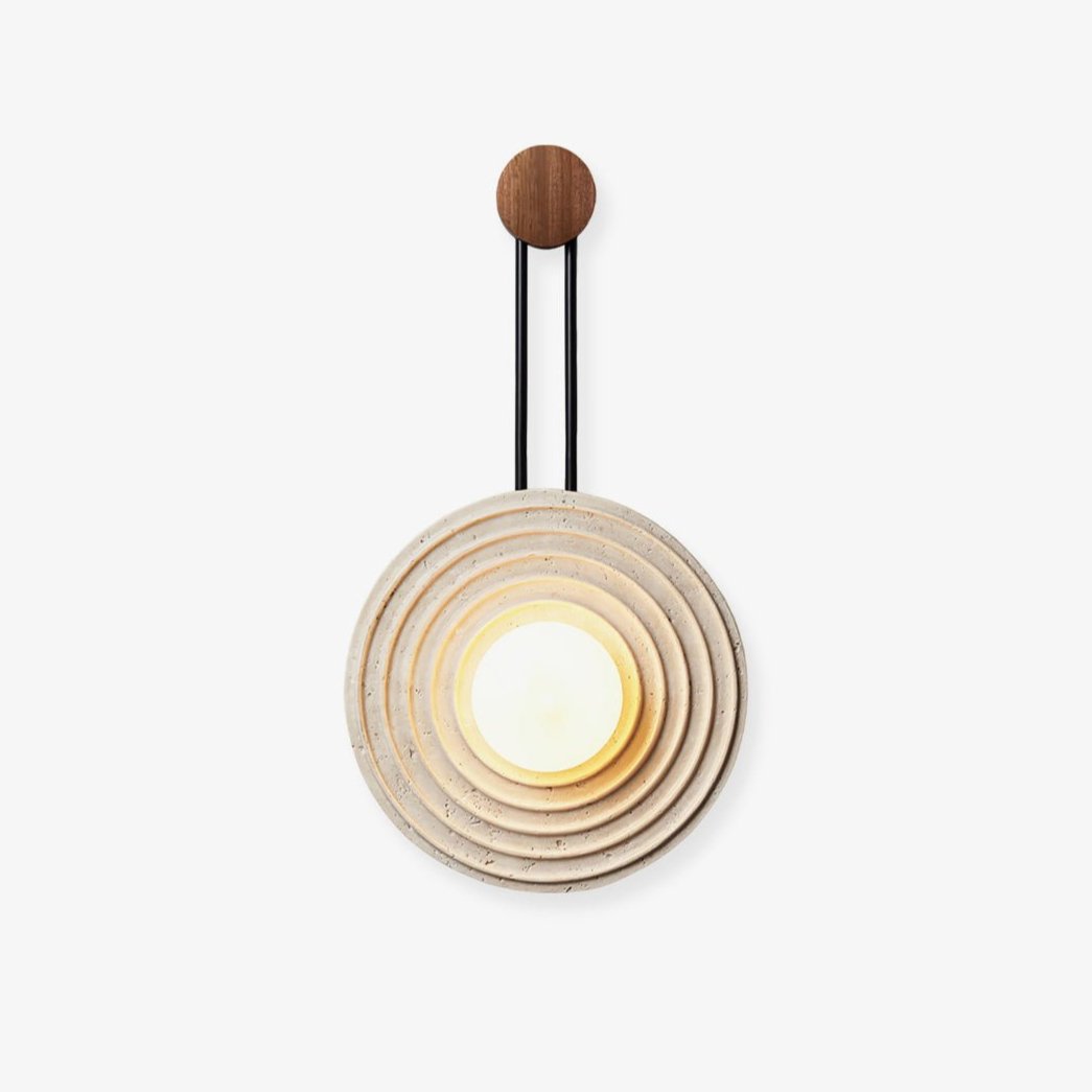 Isoror Spiral-Ring Travertine Wall Light - Blowlighting