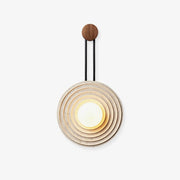 Isoror Spiral-Ring Travertine Wall Light - Blowlighting