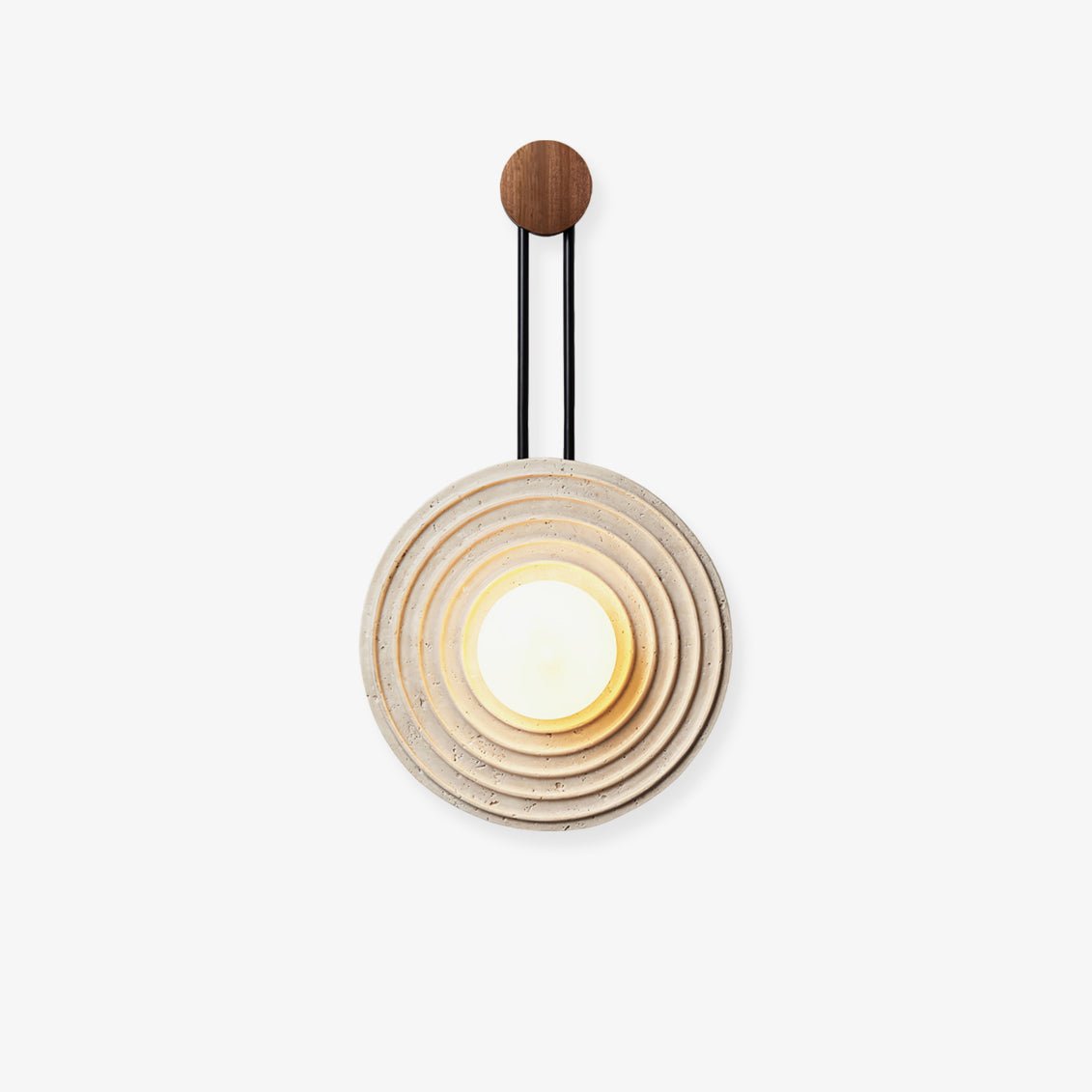 Isoror Spiral-Ring Travertine Wall Light - Blowlighting