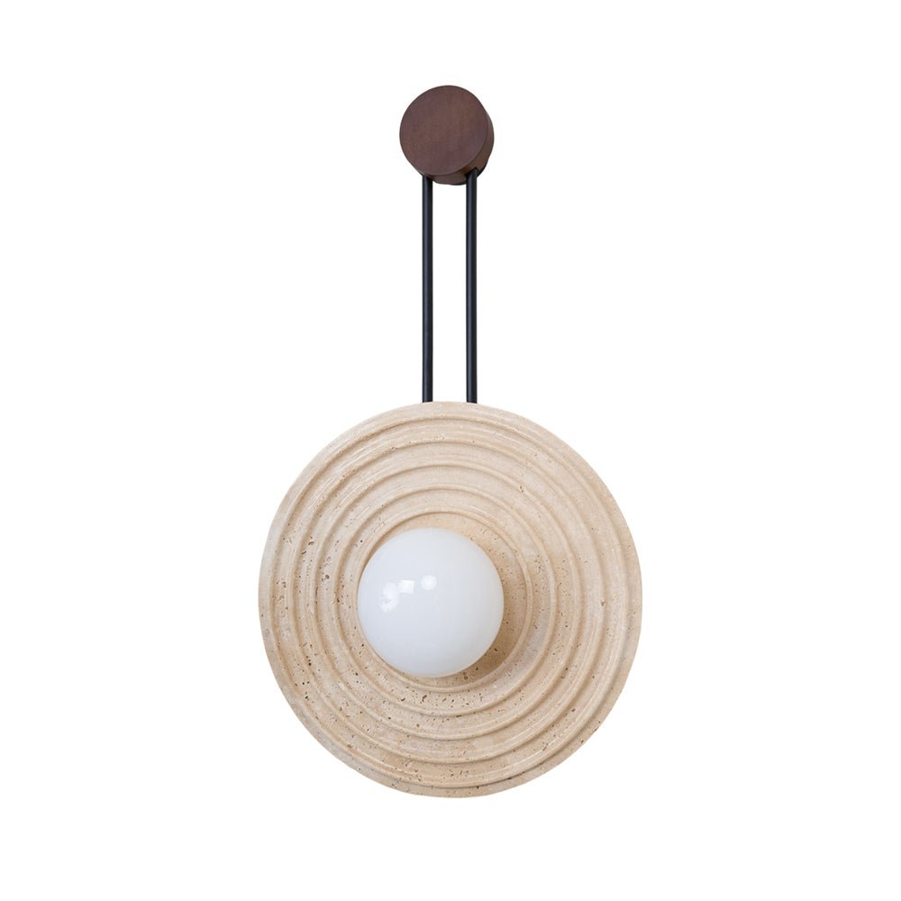 Isoror Spiral-Ring Travertine Wall Light - Blowlighting