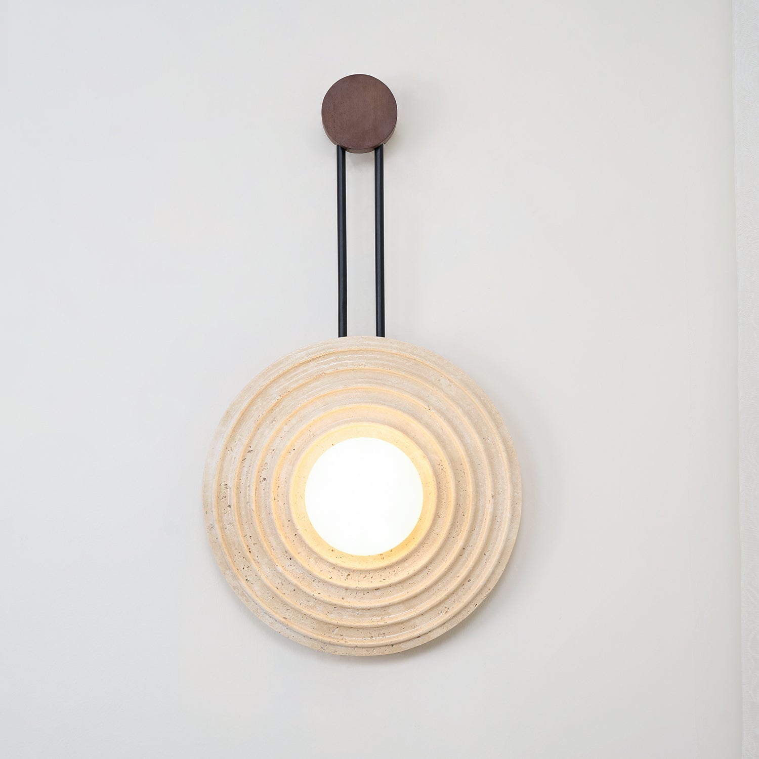 Isoror Spiral-Ring Travertine Wall Light - Blowlighting