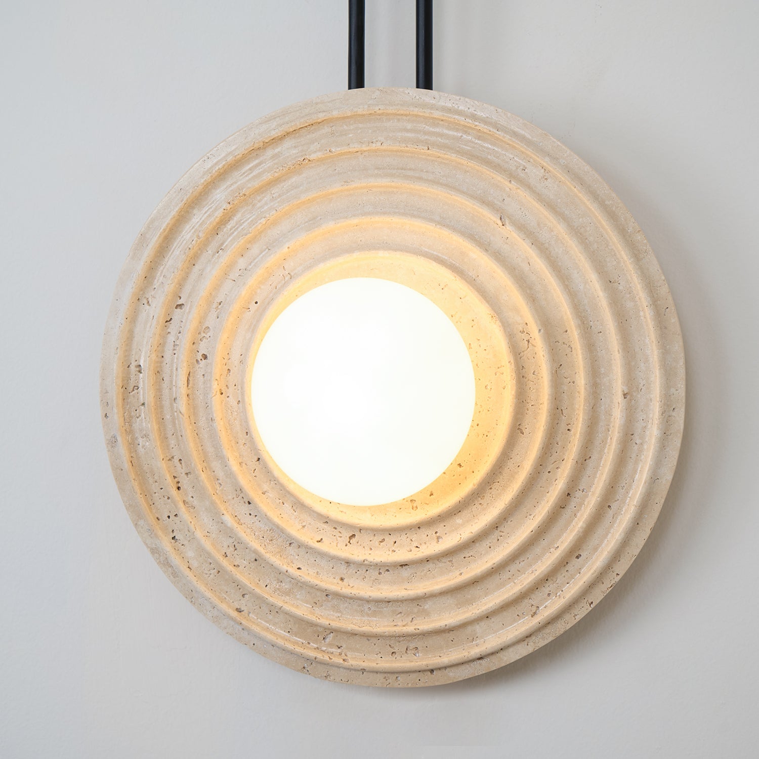 Isoror Spiral-Ring Travertine Wall Light - Blowlighting