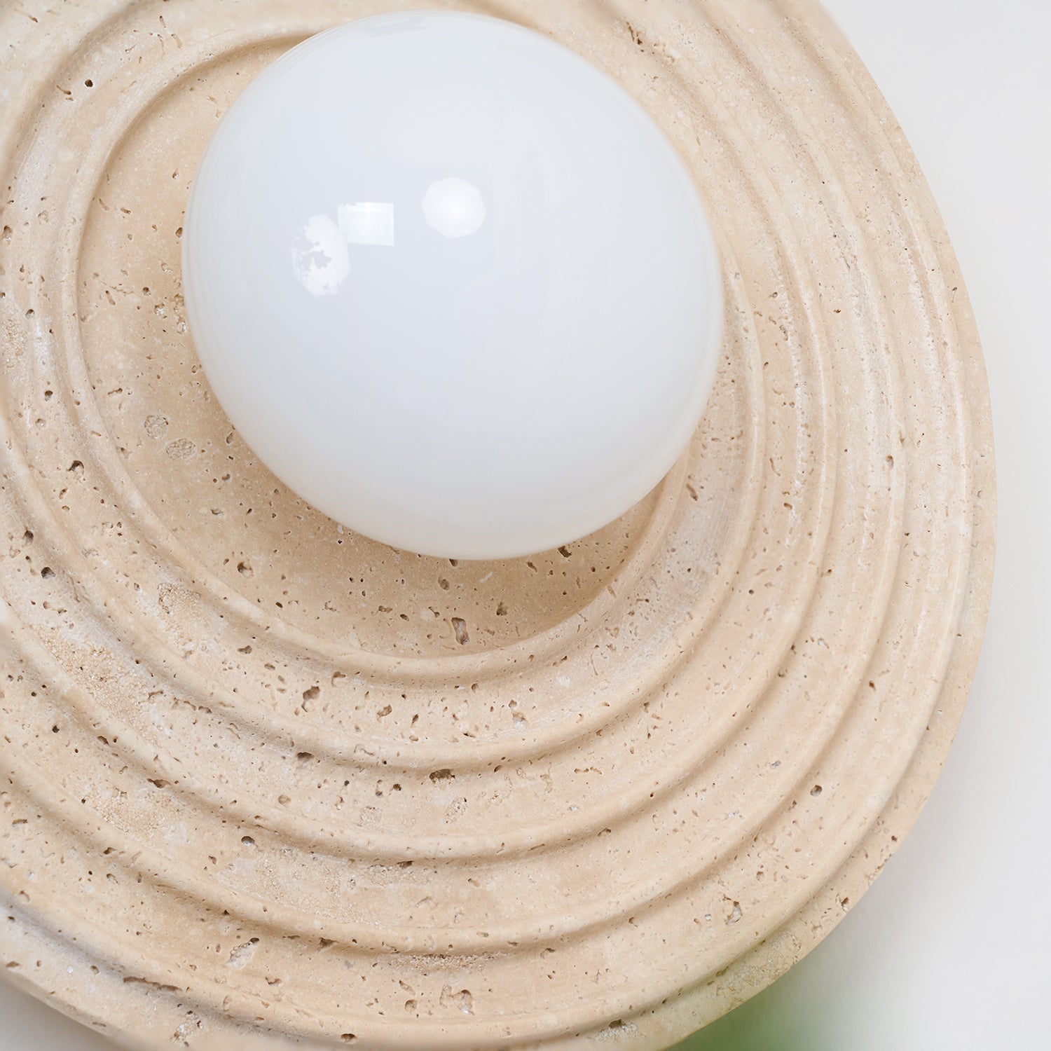 Isoror Spiral-Ring Travertine Wall Light - Blowlighting