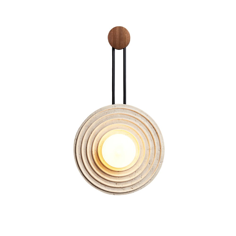 Isoror Spiral-Ring Travertine Wall Light - Blowlighting