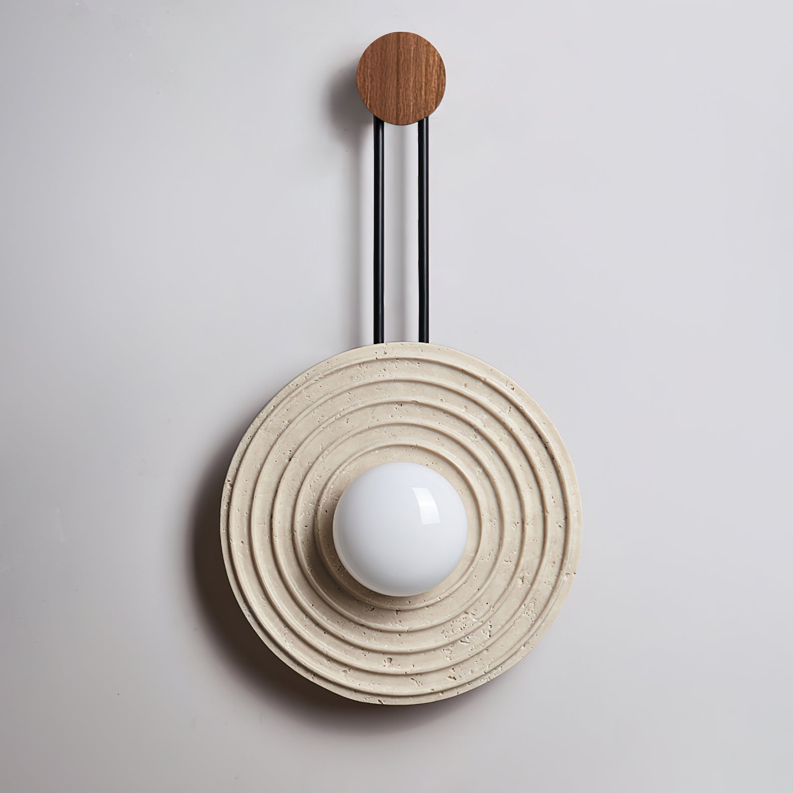 Isoror Spiral-Ring Travertine Wall Light - Blowlighting