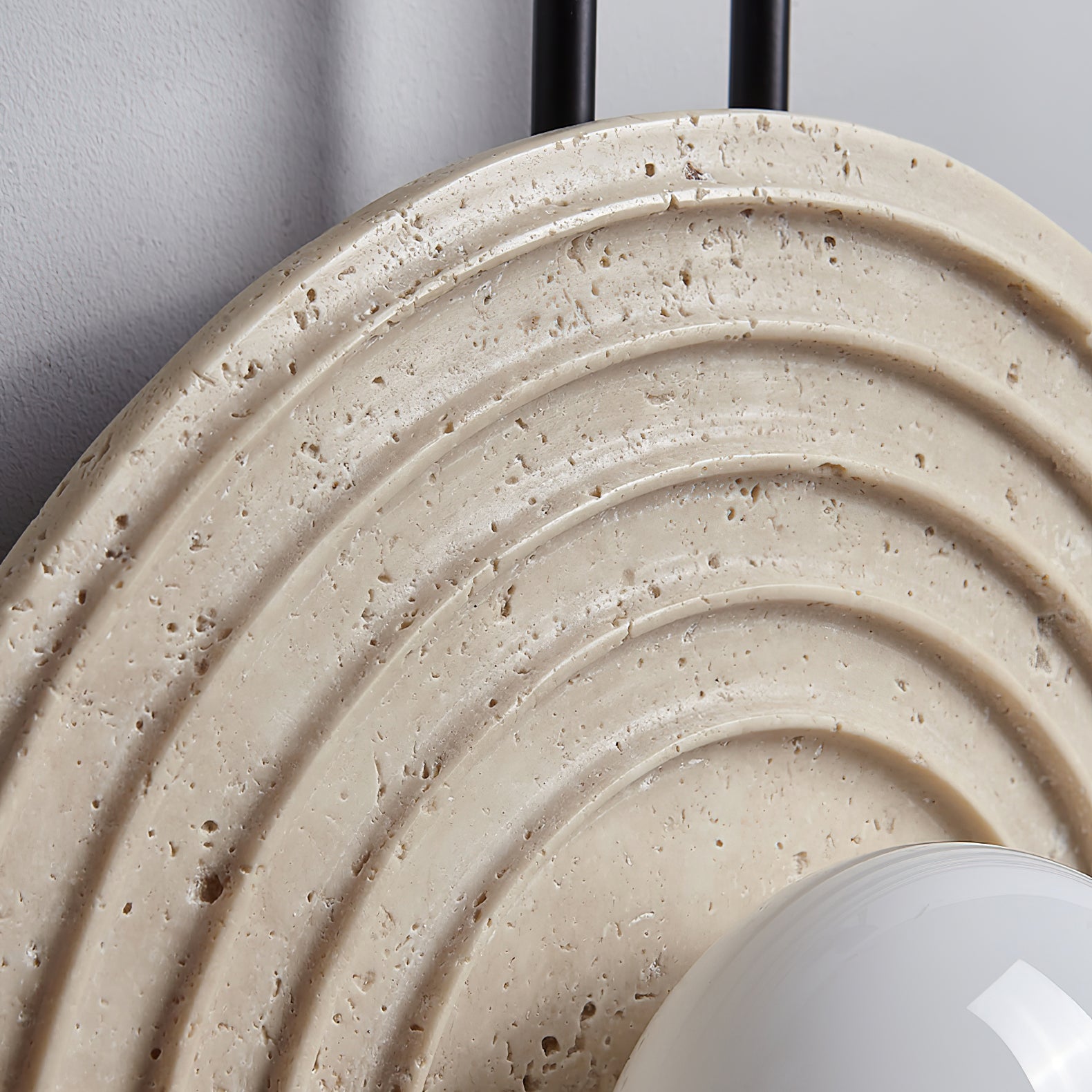 Isoror Spiral-Ring Travertine Wall Light - Blowlighting