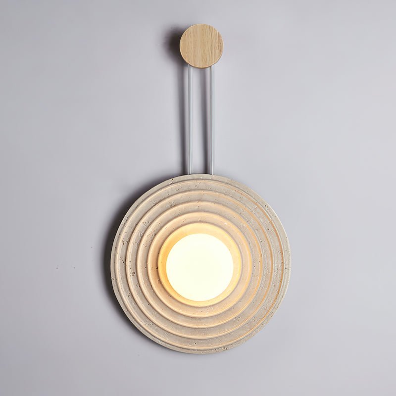 Isoror Spiral-Ring Travertine Wall Light - Blowlighting