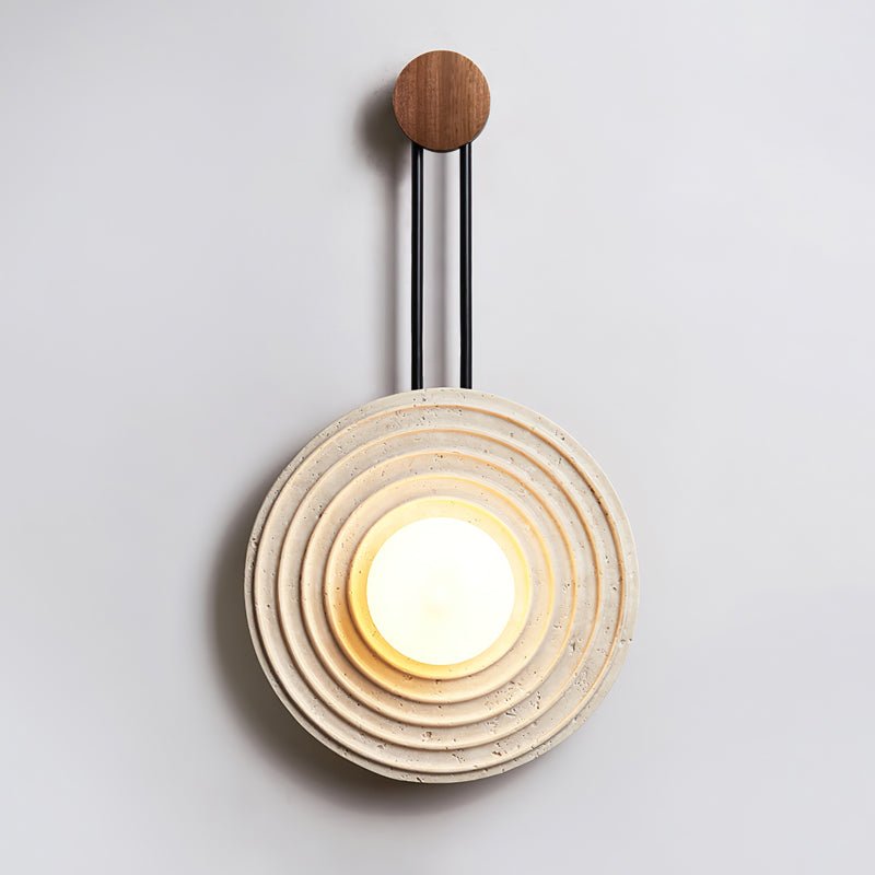 Isoror Spiral-Ring Travertine Wall Light - Blowlighting