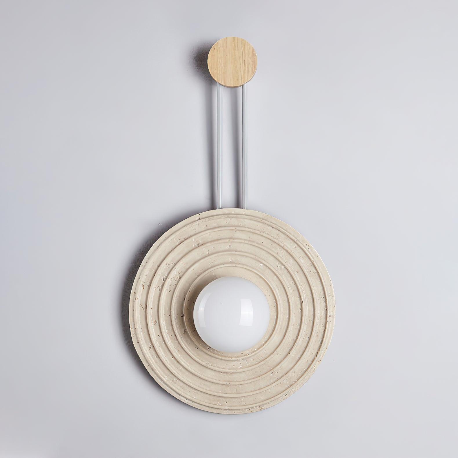 Isoror Spiral-Ring Travertine Wall Light - Blowlighting