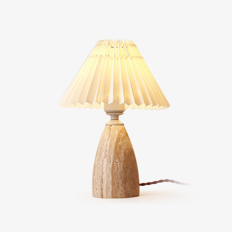 Arsorarae Pleated Travertine Table Lamp - Blowlighting