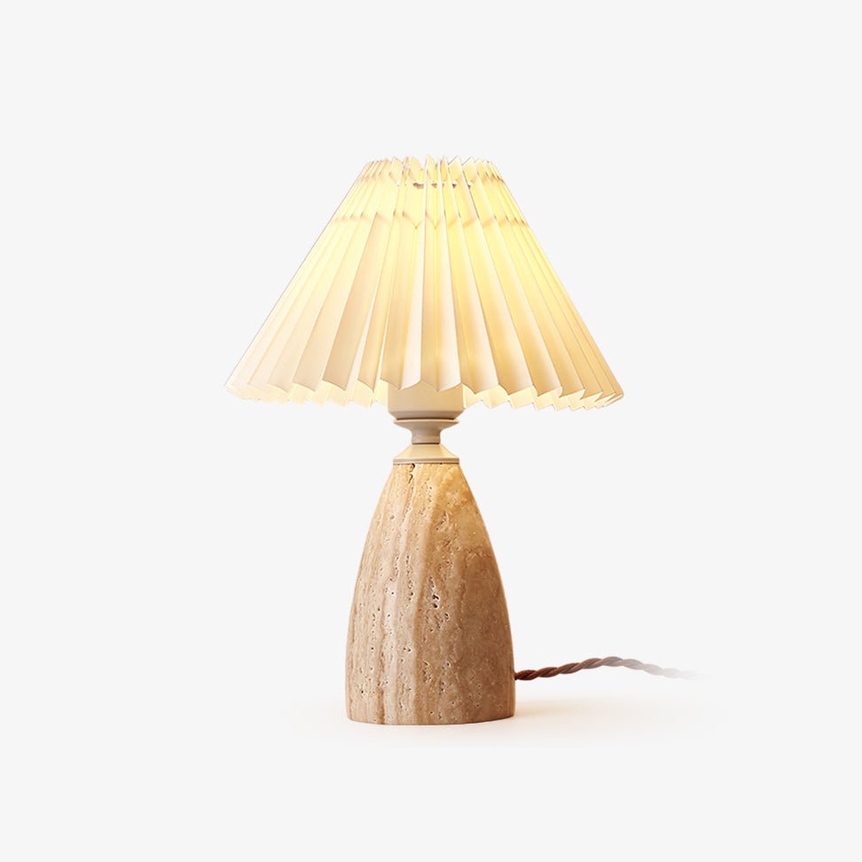 Arsorarae Pleated Travertine Table Lamp - Blowlighting