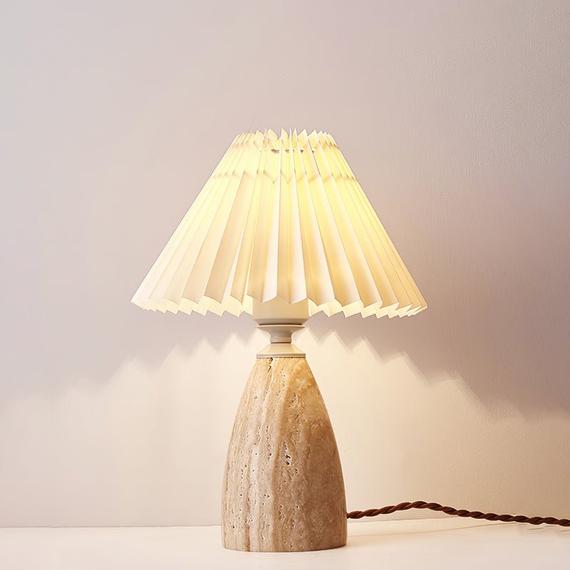 Arsorarae Pleated Travertine Table Lamp - Blowlighting