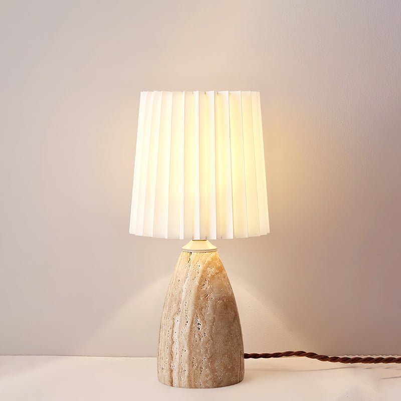 Arsorarae Pleated Travertine Table Lamp - Blowlighting