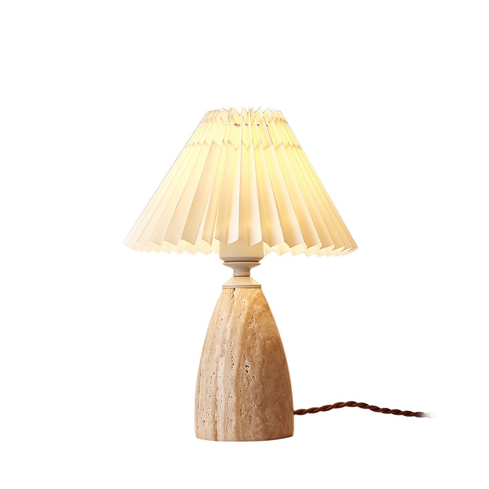 Arsorarae Pleated Travertine Table Lamp - Blowlighting