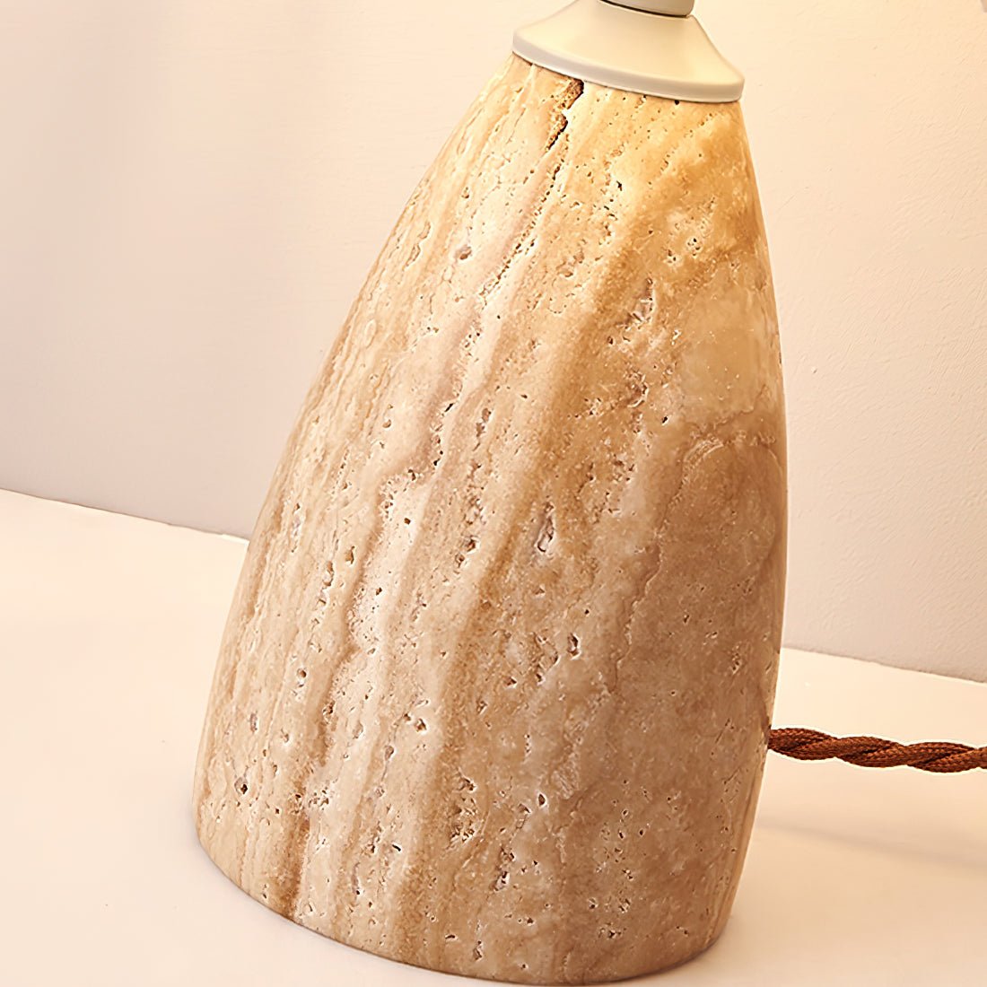 Arsorarae Pleated Travertine Table Lamp - Blowlighting