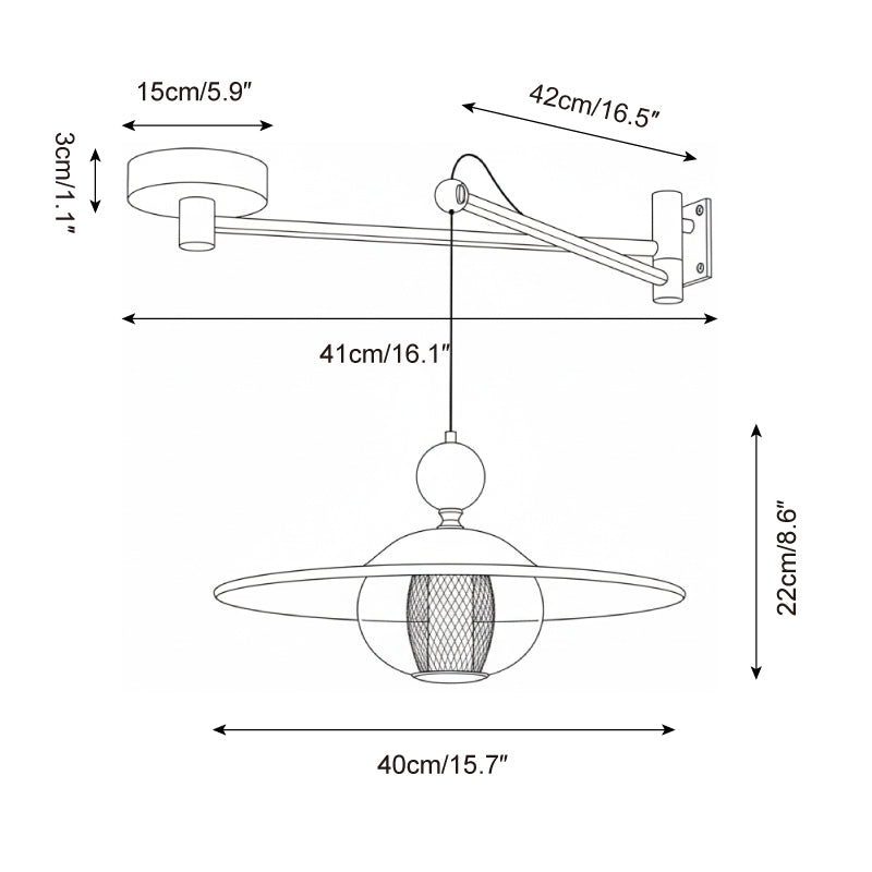 Gyro Modern Metal Swing Arm Pendant Light