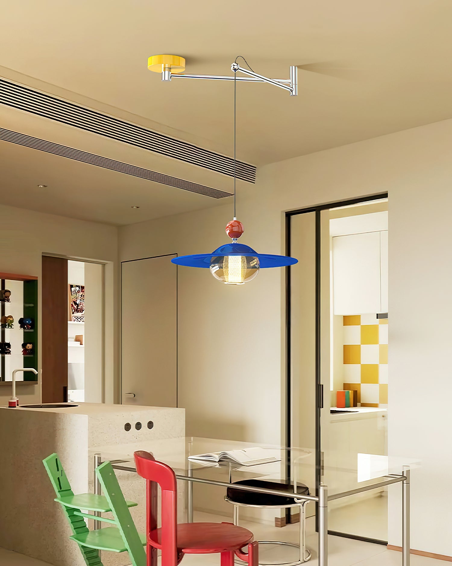 Gyro Modern Metal Swing Arm Pendant Light