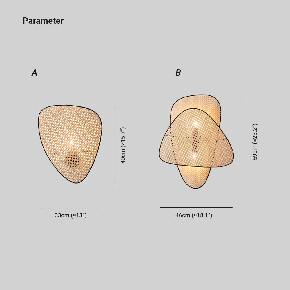 Uvelan Art Natural Cannage Bamboo Sconce Wall lamp