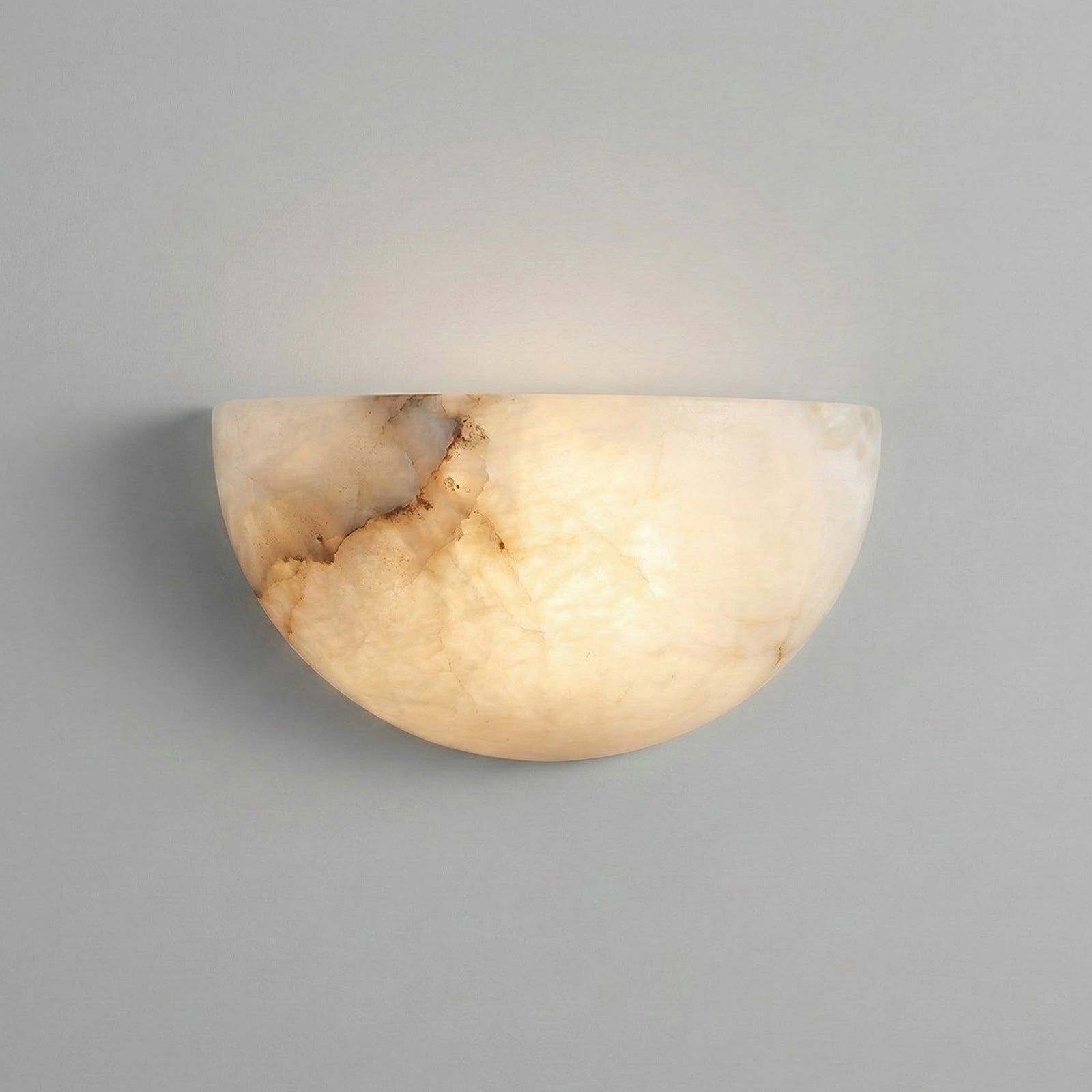 Half Bowl Contemporary Art Alabaster Wall Light