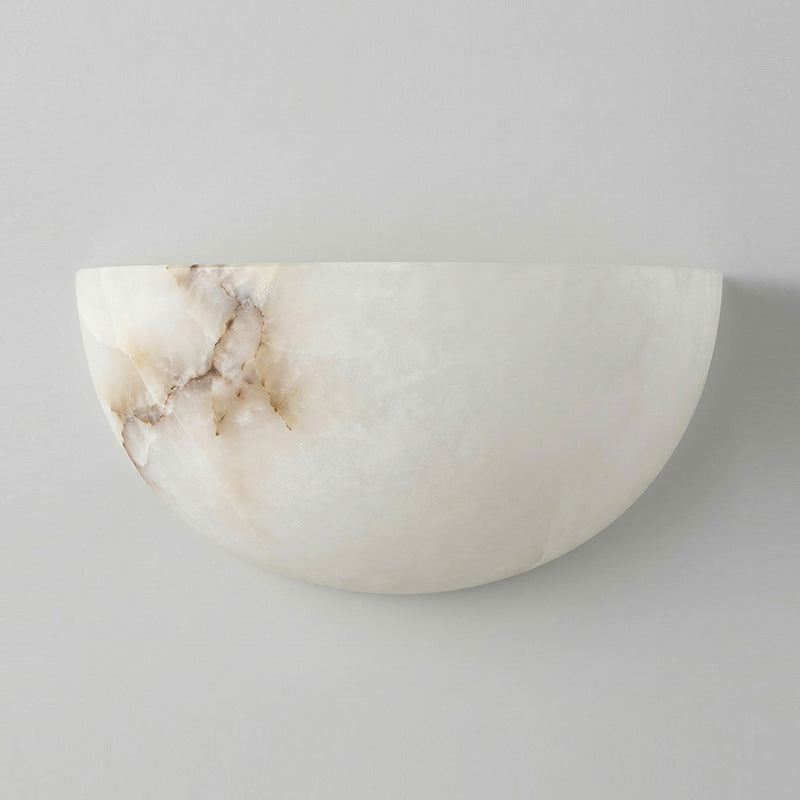 Half Bowl Contemporary Art Alabaster Wall Light
