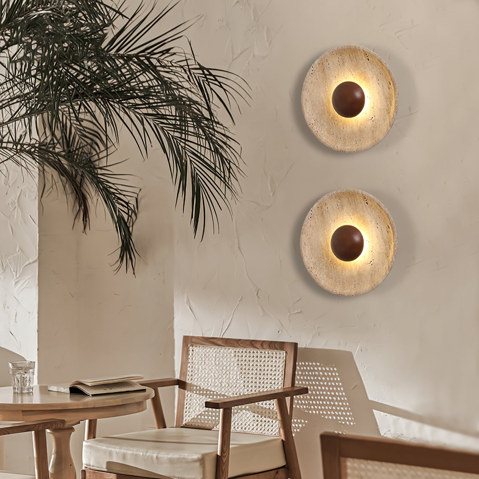 Ulraeia Minimalist Travertine Wall Light - Blowlighting