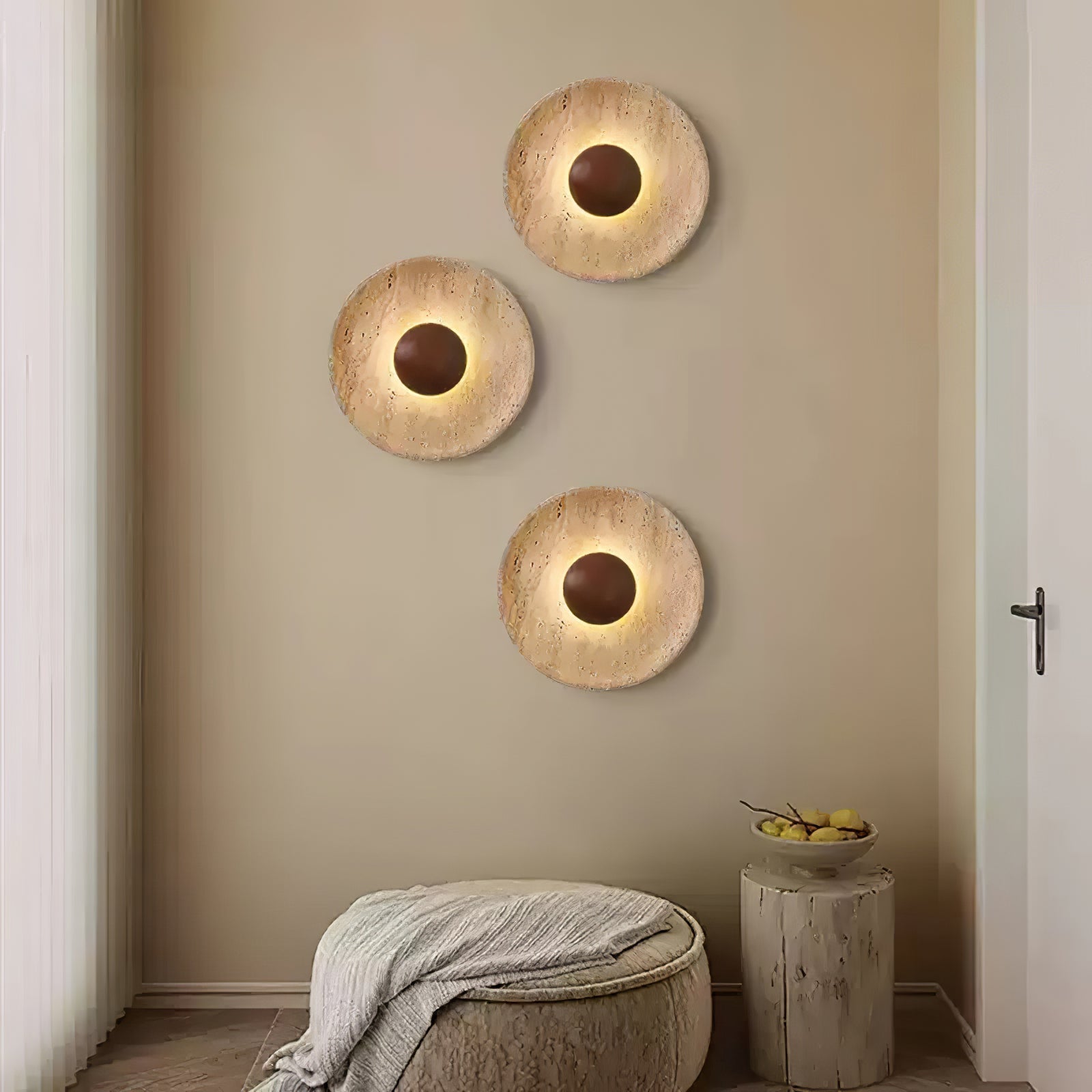 Ulraeia Minimalist Travertine Wall Light - Blowlighting