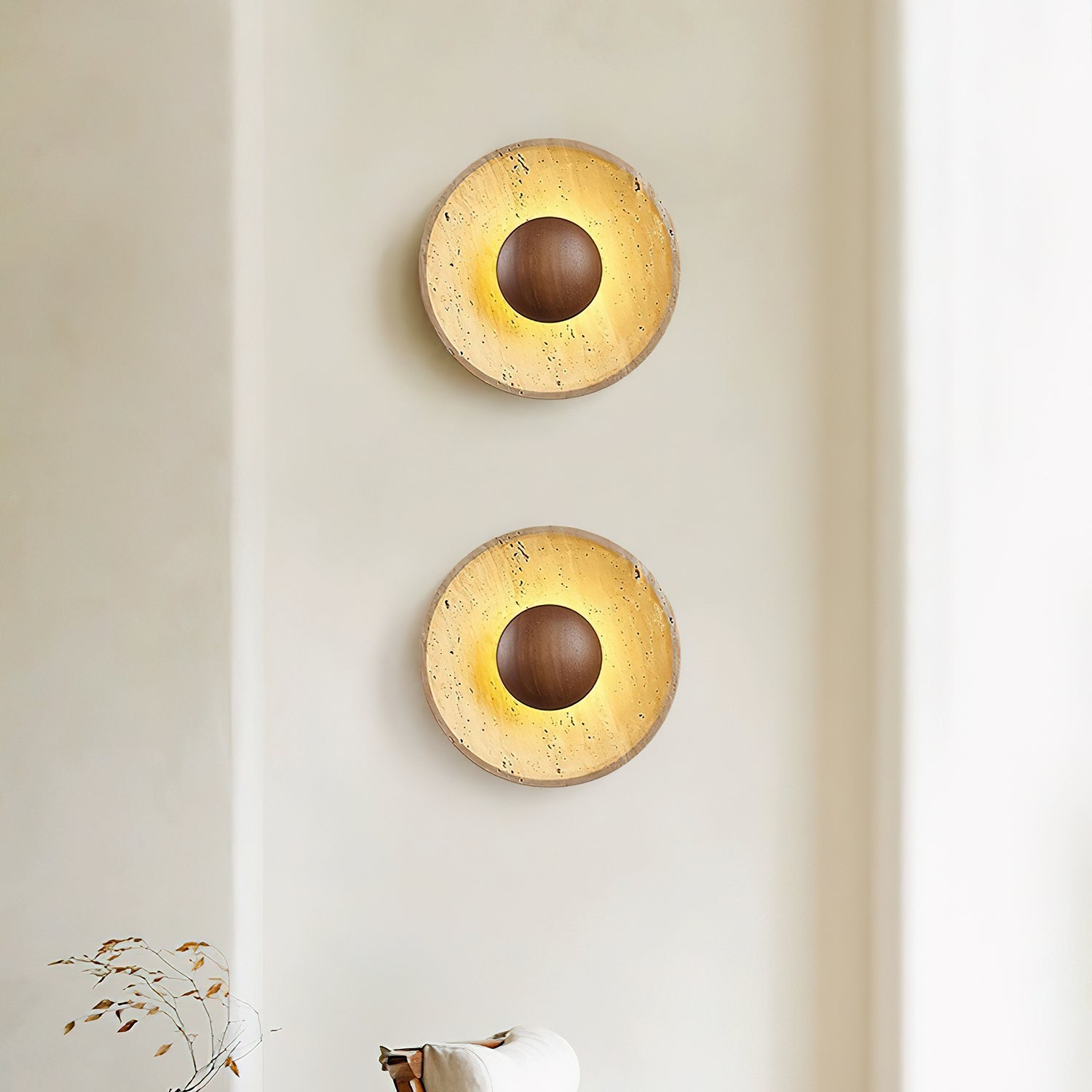 Ulraeia Minimalist Travertine Wall Light - Blowlighting