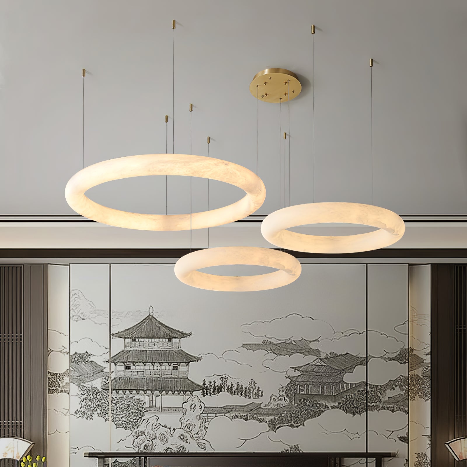 Erzorila Circular Alabaster Pendant Light - Blowlighting