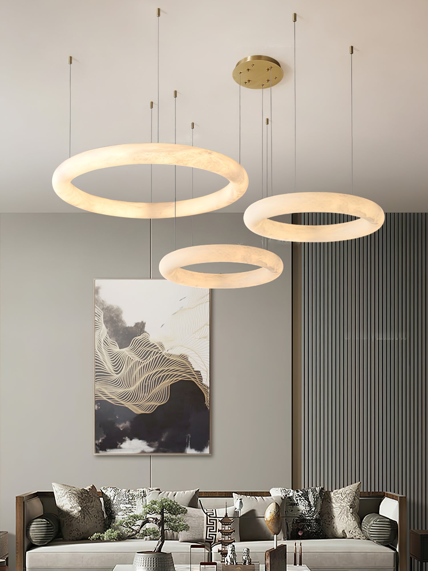 Erzorila Circular Alabaster Pendant Light - Blowlighting
