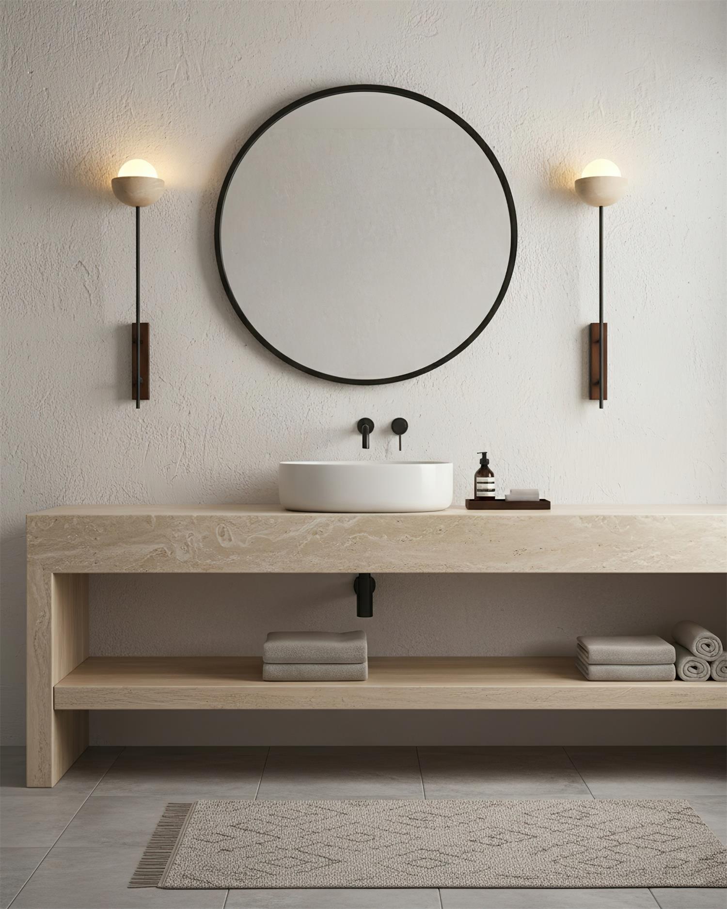 Halvo Wabi-Sabi Travertine Wall Light
