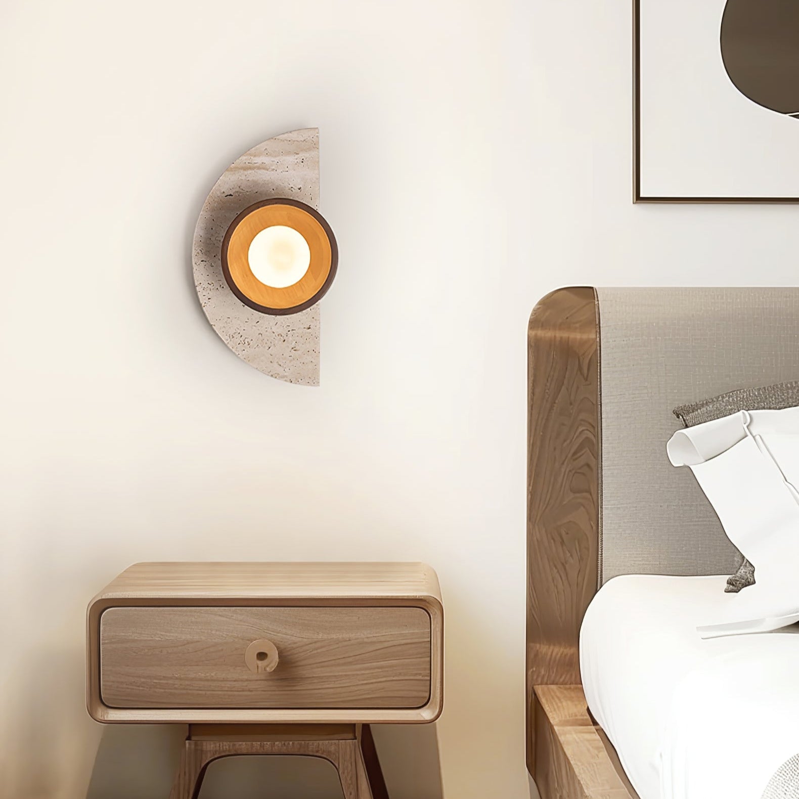Mylaean Geometric Travertine Wall Light - Blowlighting