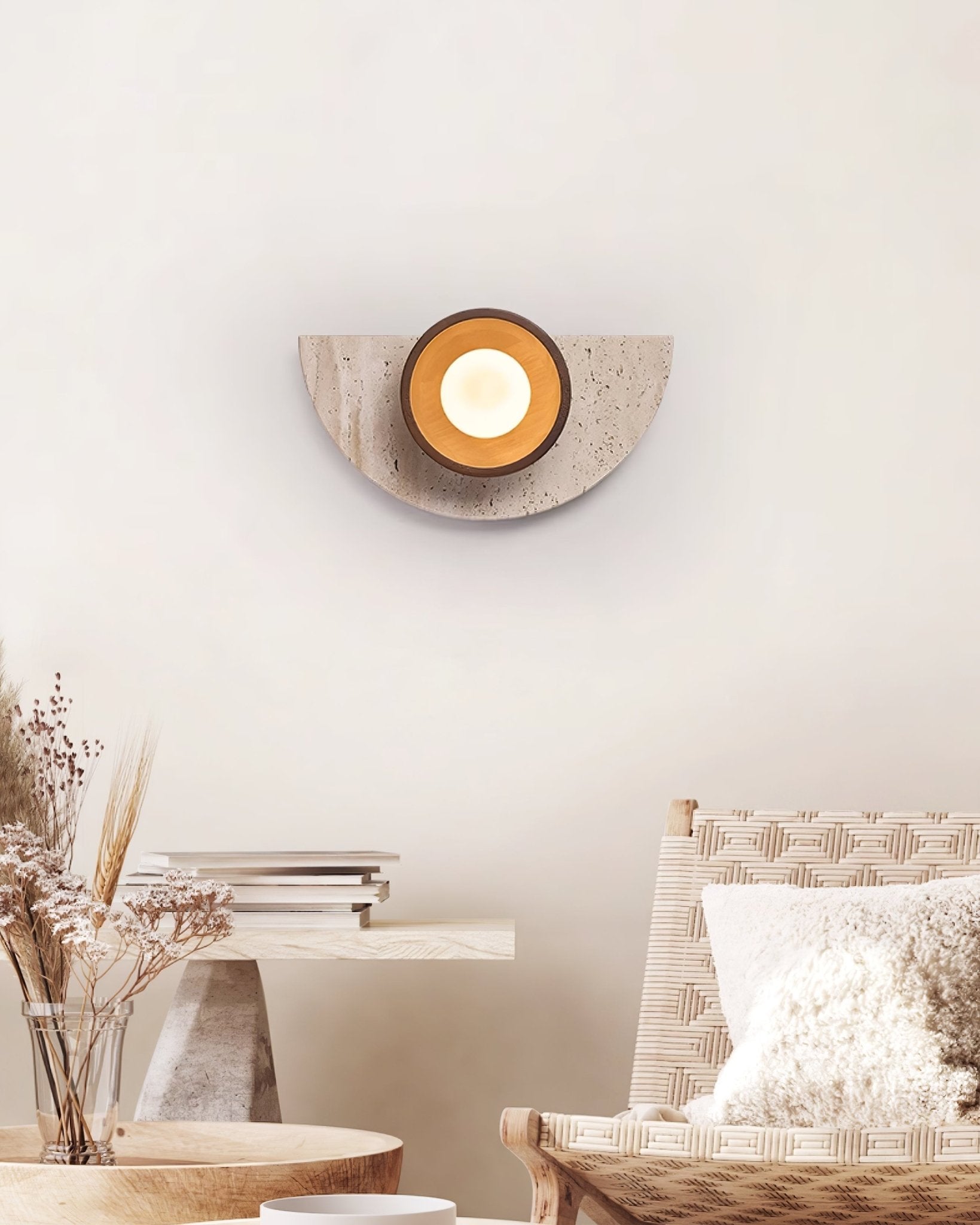 Mylaean Geometric Travertine Wall Light - Blowlighting