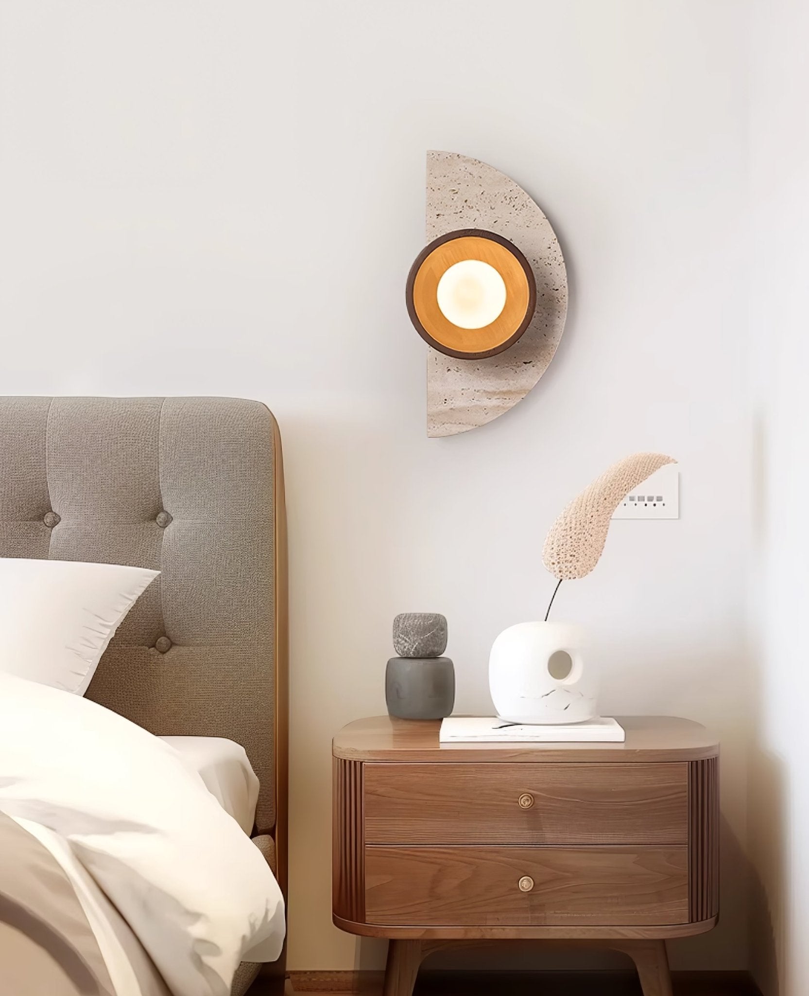 Mylaean Geometric Travertine Wall Light - Blowlighting