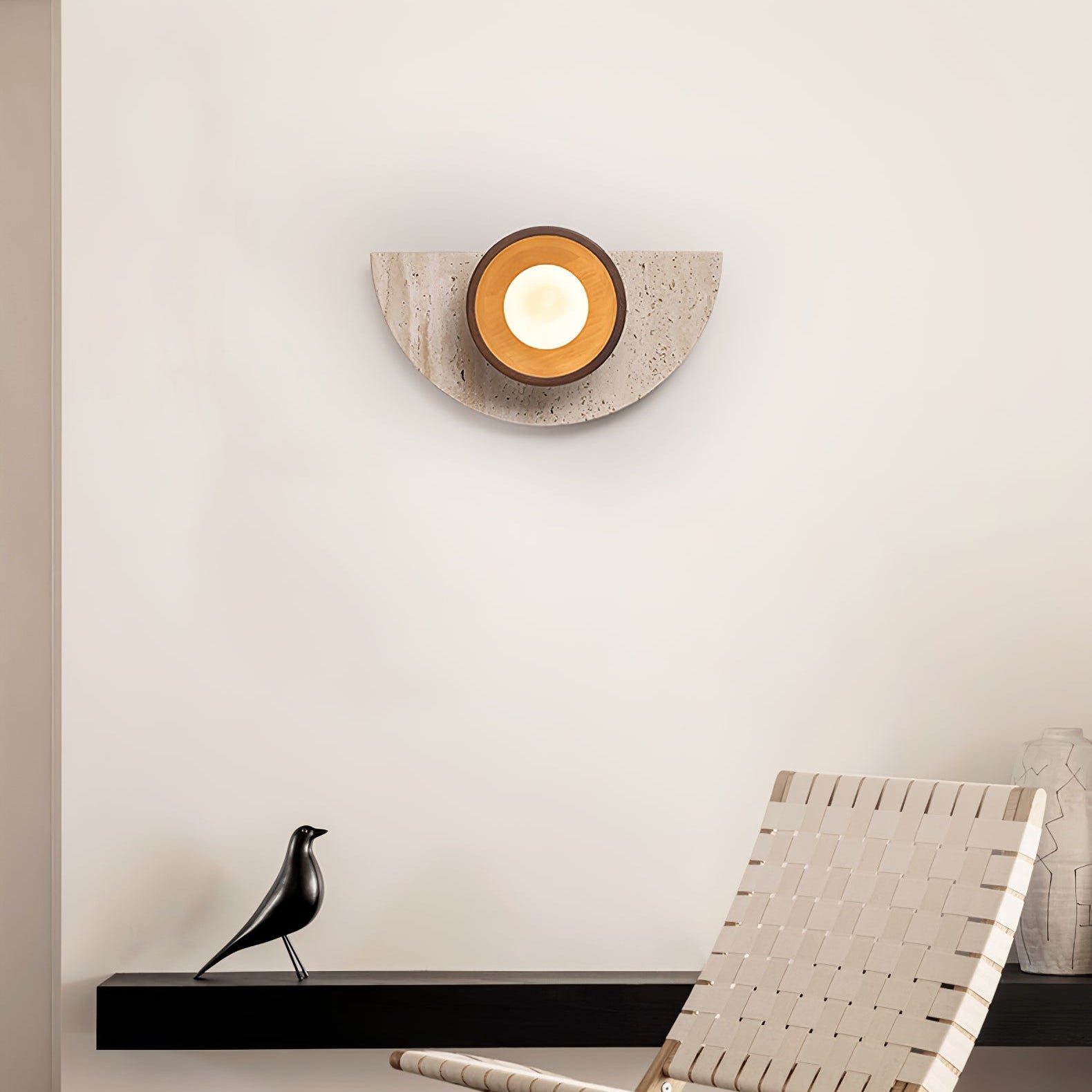 Mylaean Geometric Travertine Wall Light - Blowlighting