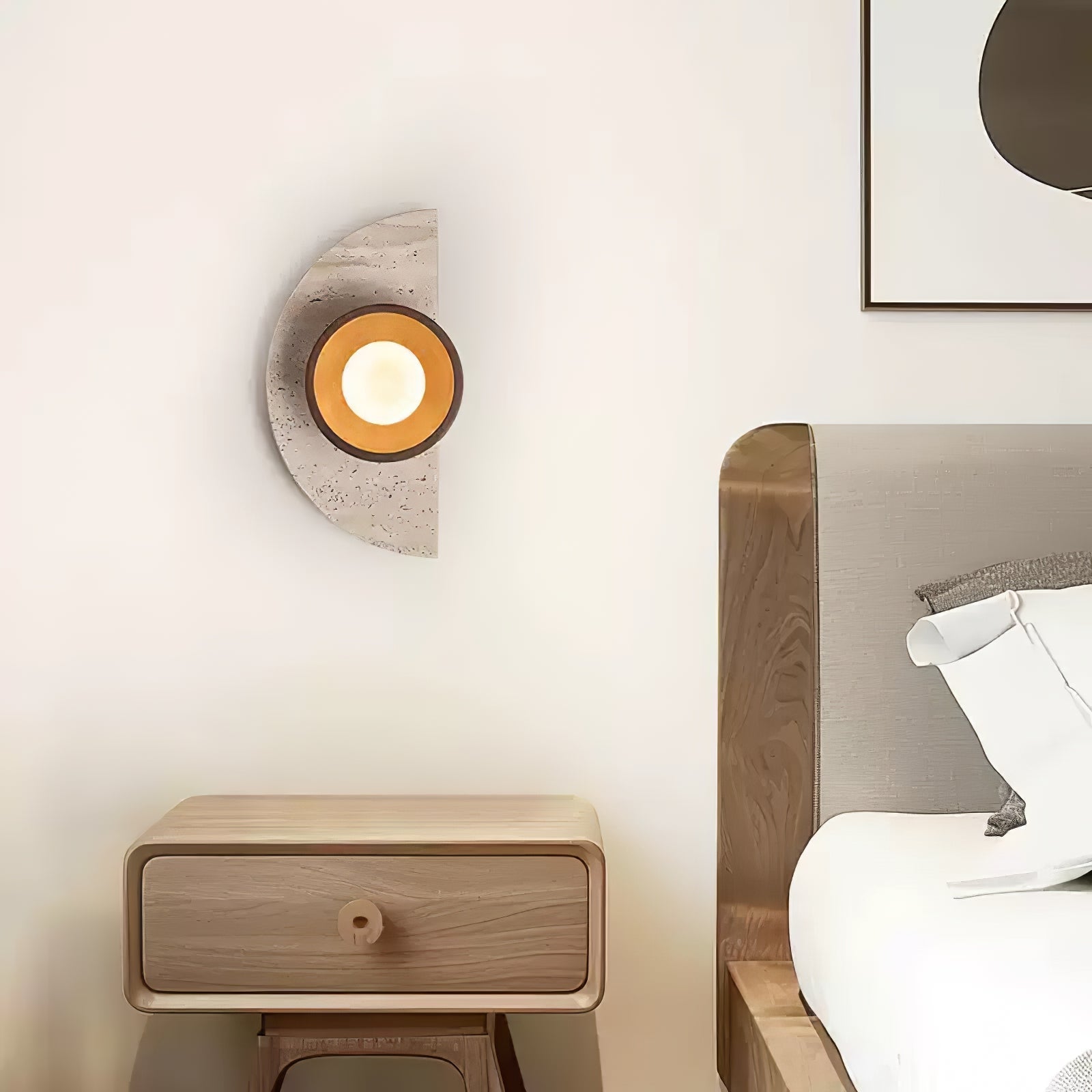 Mylaean Geometric Travertine Wall Light - Blowlighting