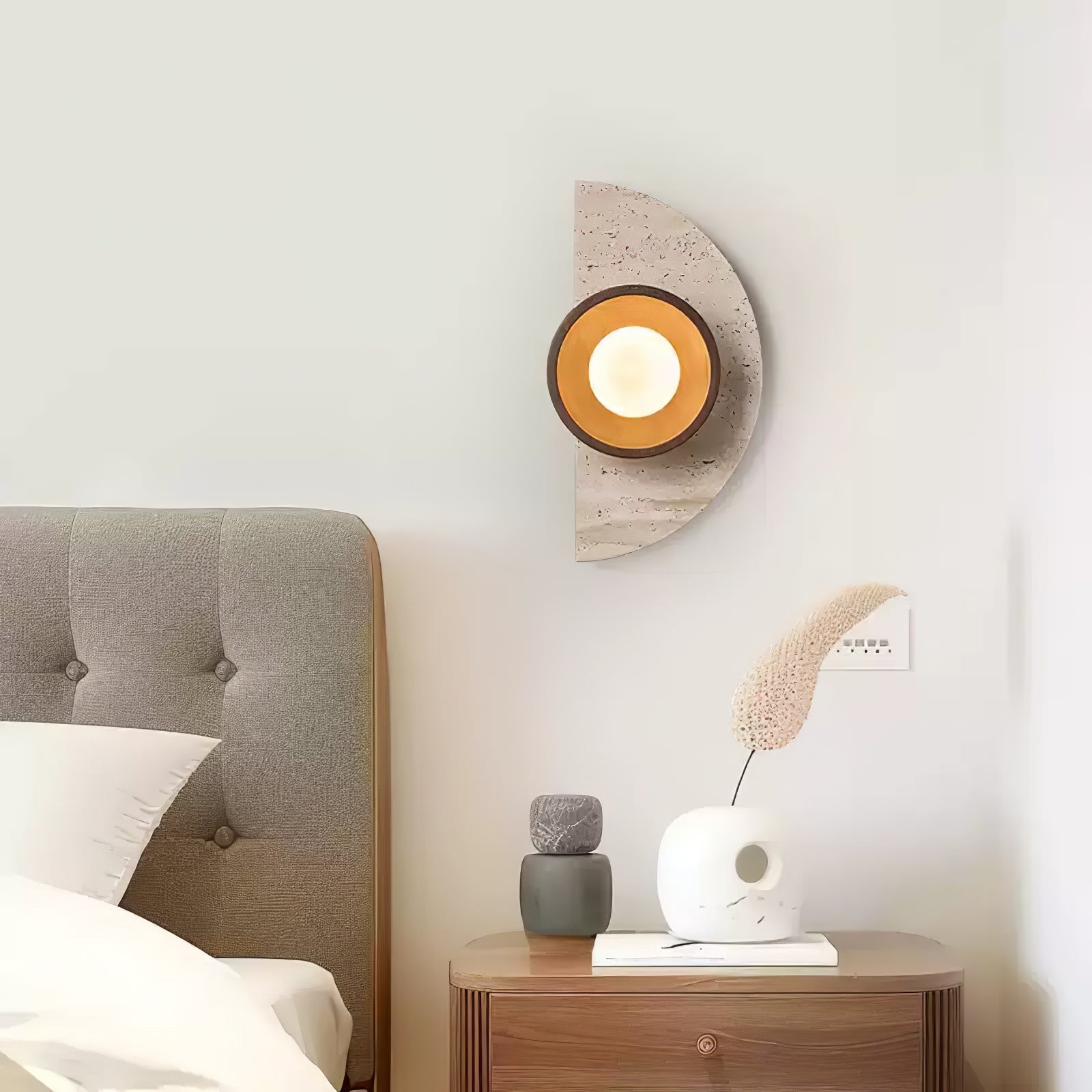 Mylaean Geometric Travertine Wall Light - Blowlighting