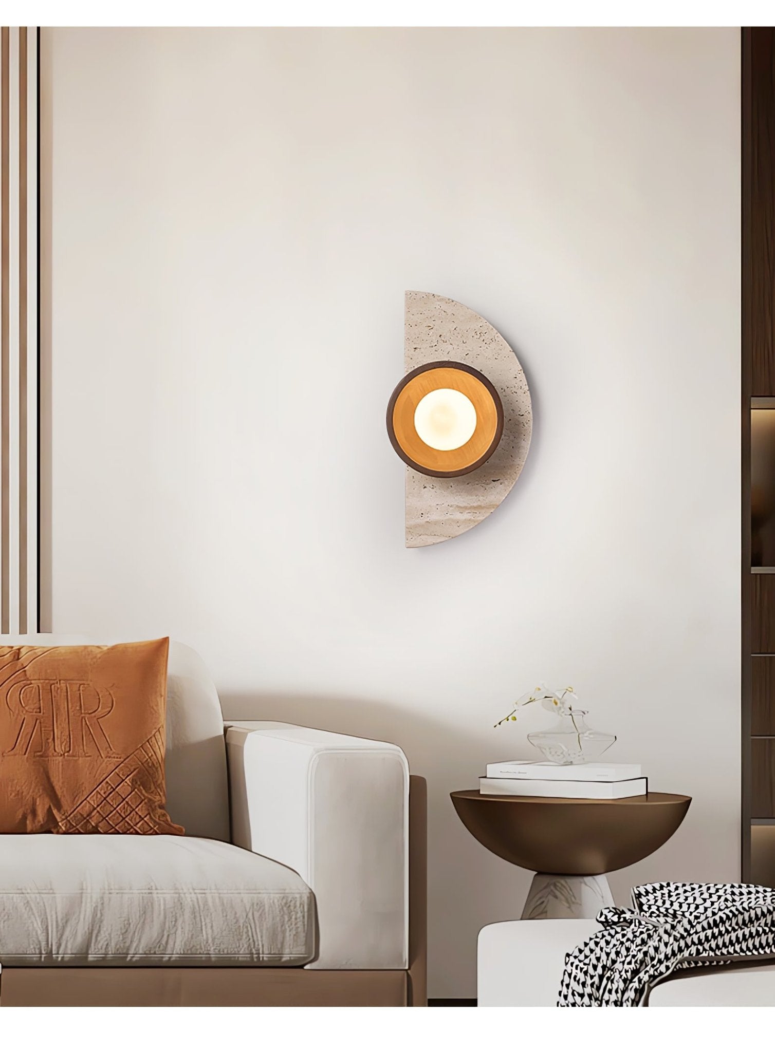 Mylaean Geometric Travertine Wall Light - Blowlighting