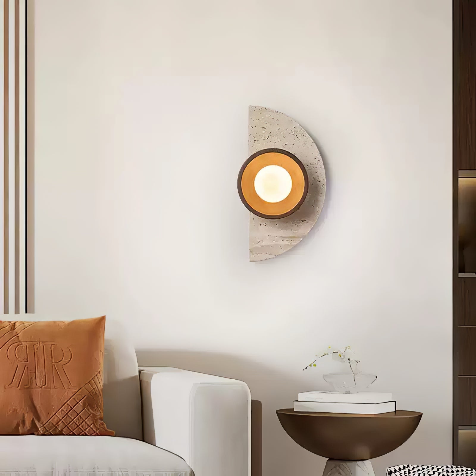 Mylaean Geometric Travertine Wall Light - Blowlighting