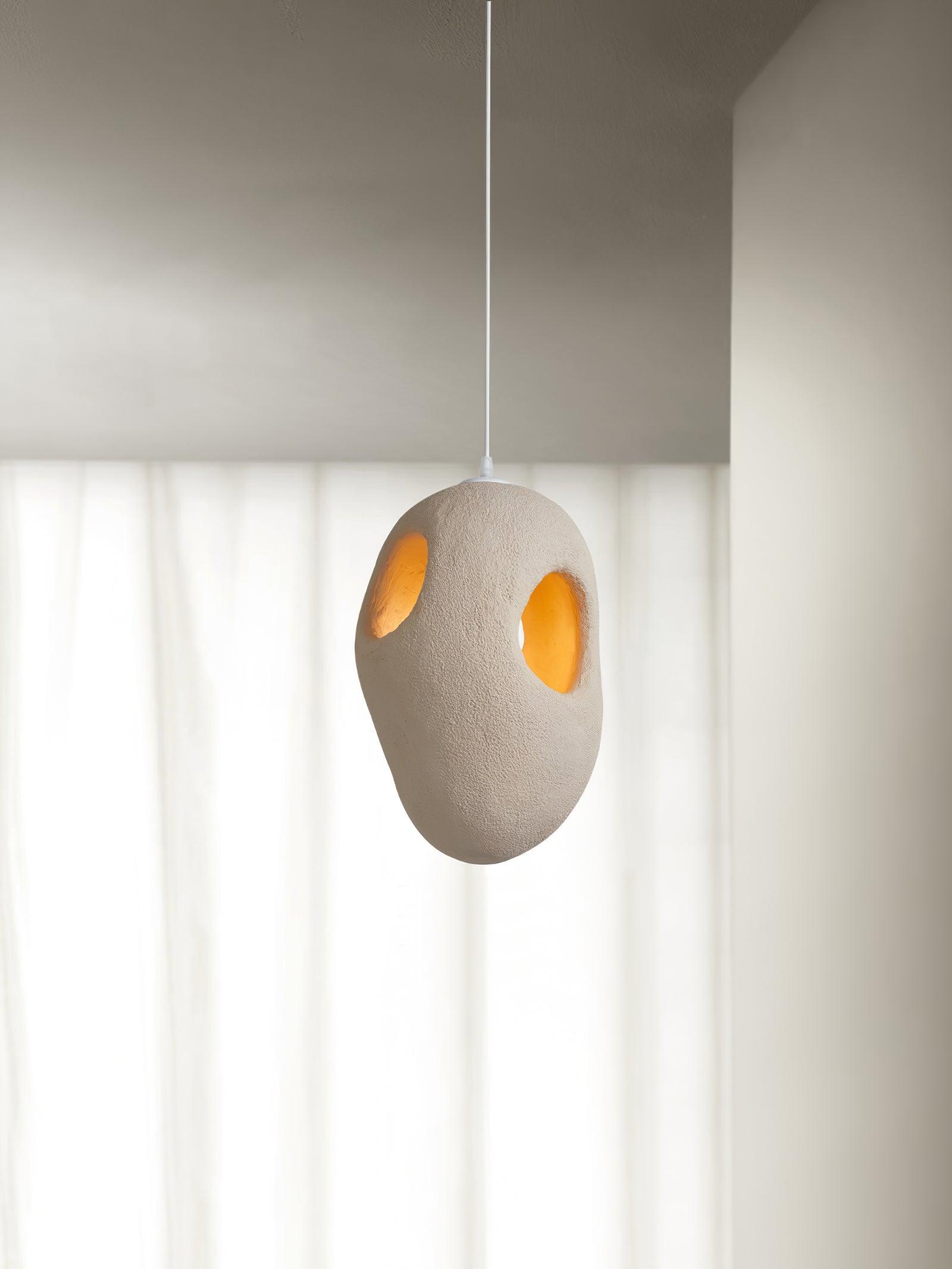 Hand-Built White Pendant Lamp - Blowlighting