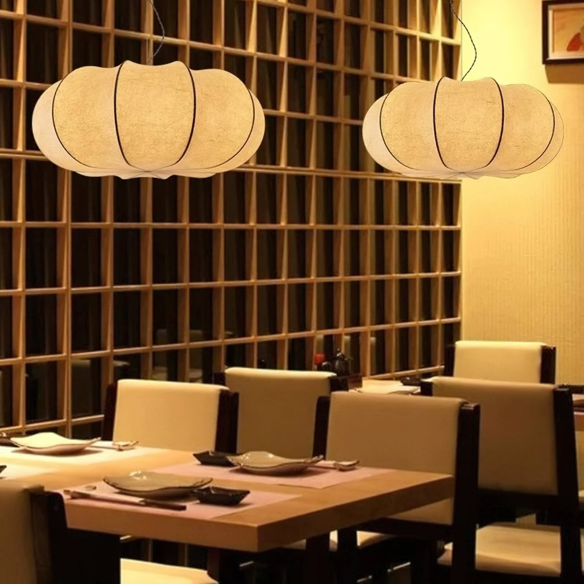 Oblate Silk Pendant Lamp - Blowlighting